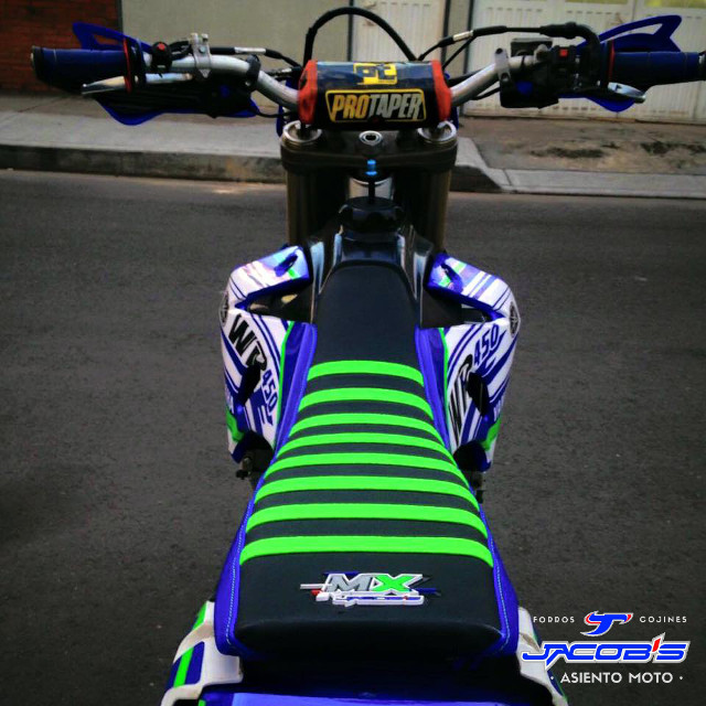 Funda asiento motocross/enduro negro-azul 